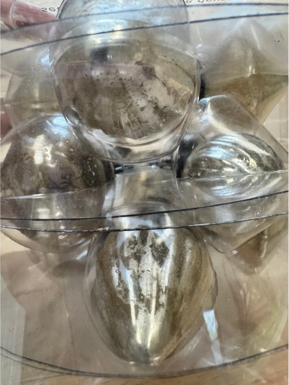 Pottery Barn Antique Mercury Mini Silver Glass Ornaments Set of 12